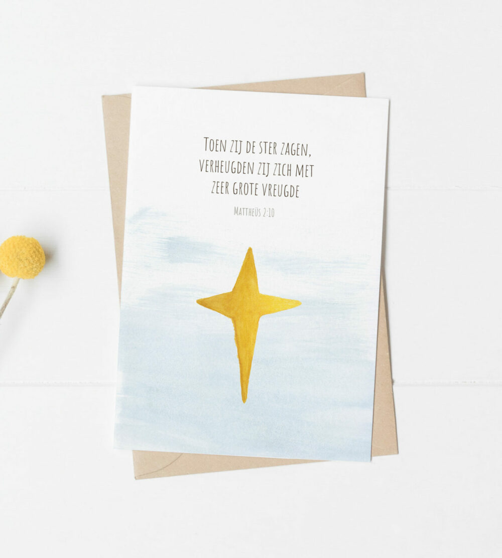 Kerstkaart Mattheüs 2:10